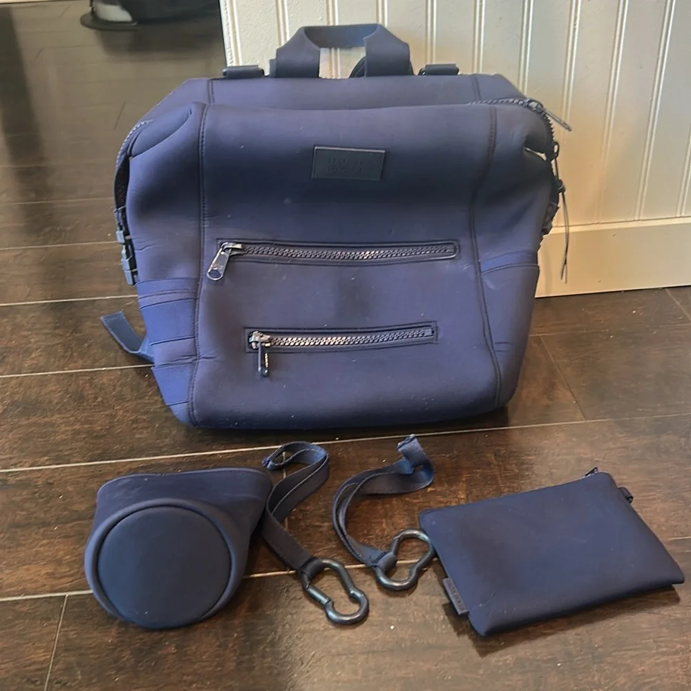 Navy Dagne Dover Indi Neoprene diaper backpack bag  accessories Blue